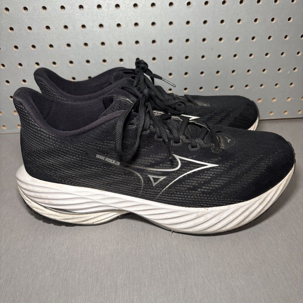 Mizuno Wave Rider 28 Running Shoes Mens Sz 11.5 2E (EE) Wide Black Sneakers